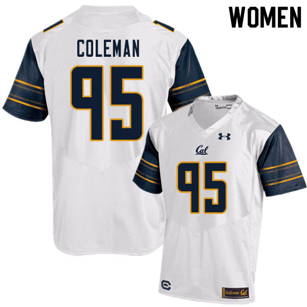 Women #95 Ben Coleman Cal Bears UA College Football Jerseys Sale-White